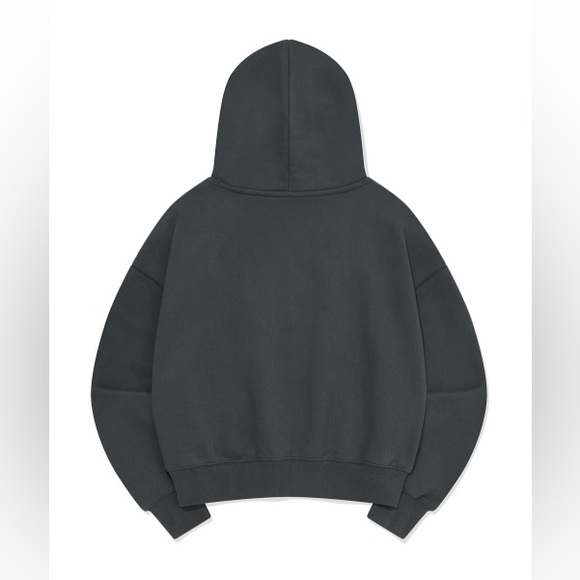 Charcoal Grey Cropped Hoodie - Picture 2 of 3